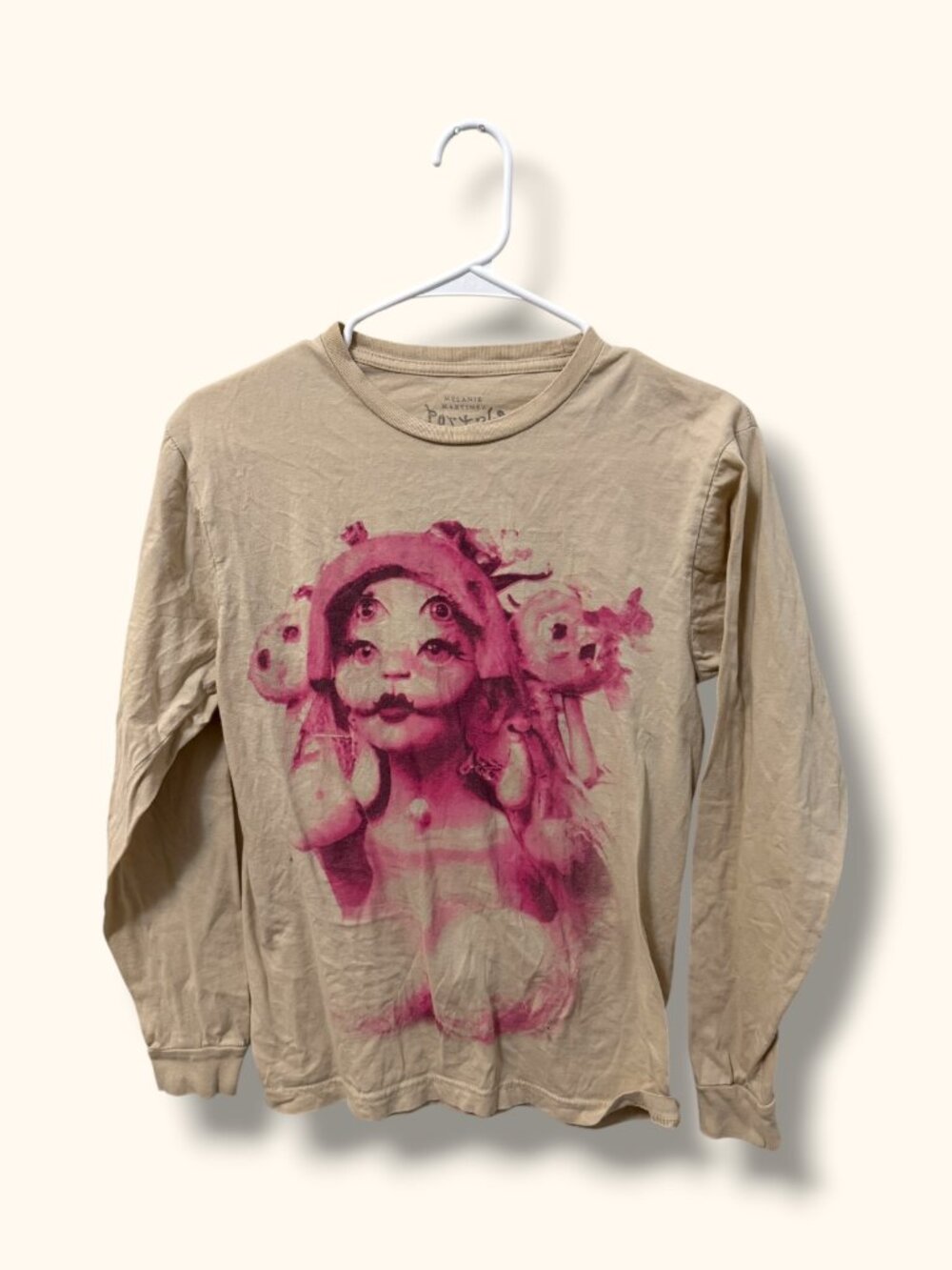 Melanie Martinez Portals Long Sleeve T-Shirt Womens S Beige Pink Tour 2023